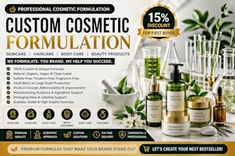 formulate custom skincare, haircare, and cosmetic products