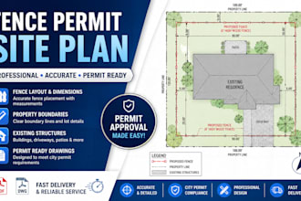 draw fence permit site plans for city approval backyard floor solar site plan