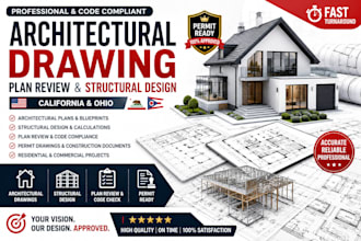 do architectural drawing, plan review, structural design in california, ohio