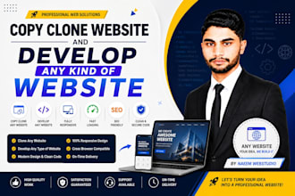 copy clone website and develop any kind of website