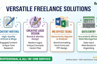 do content writing, creative writing and ms office