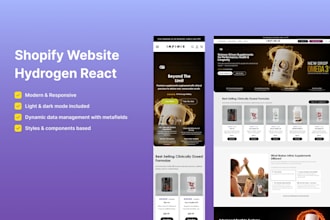 design and develop a shopify hydrogen react custom storefront