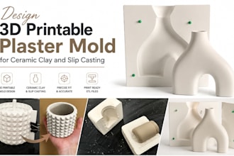 design3d printable plaster mold for ceramic slip casting