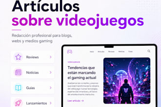 write gaming articles in spanish or catalan