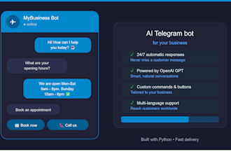 build a custom ai telegram bot that works 24 7 for your business