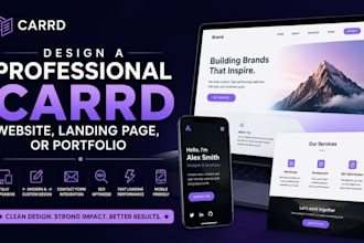 design a professional carrd website landing pages or portflio