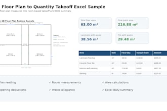 prepare a simple quantity takeoff and boq excel sheet