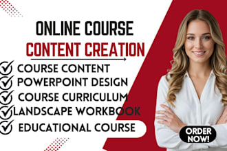 create online course creation educational landscape workbook ppt curriculum