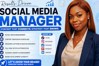 be your tiktok manager, social media creator, social media manager