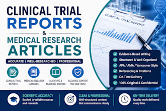 write clinical trial reports and medical research articles
