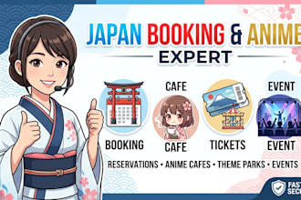 book any japan reservations, anime cafes, theme parks, and events