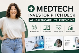 design medtech investor pitch deck, ai healthcare, telemedicine slides