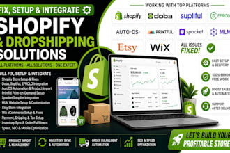 fix setup shopify doba supliful eprolo autods printful spocket mlm etsy wix