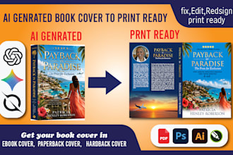 convert ai generated book cover into editable KDP print ready file