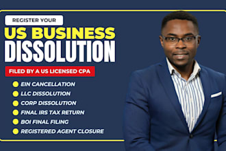 dissolve us llc, c corp with irs final tax return and ein cancellation as CPA