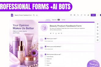 create jotform, google forms, typeform, ai chatbot and questionnaire