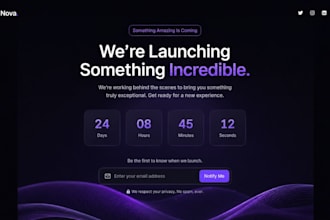 design a high converting coming soon landing page waitlist and lead capture page