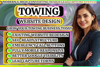 towing website, towing company website, roadside service website, auto recovery