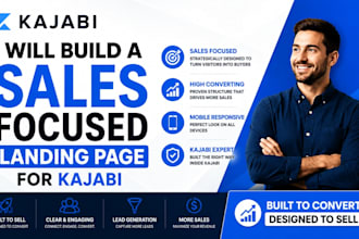 build a sales focused landing page for kajabi