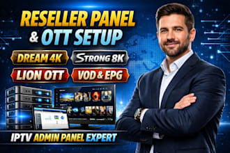 create reseller panel dream 4k strong 8k lion ott admin panel vod epg pure fox