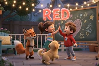 3d cartoon character, ai kids storytelling, pixar style, ai cartoon animation