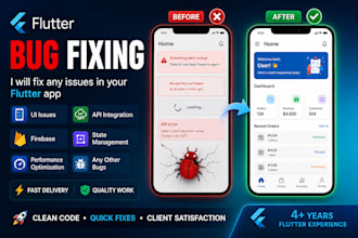 fix bugs in your flutter mobile app for android and ios