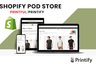 shopify print on demand store pod shopify store printify printful shopify setup