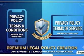 create privacy policy and terms and conditions for app and website
