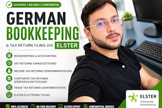 do german bookkeeping, vat returns, income tax and corporate tax filing via elst