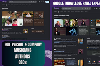 build a verified google knowledge panel or graph for any categories