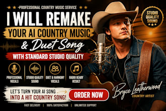 remake your ai country music and duet songs with studio vocal