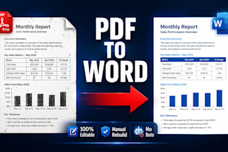 convert PDF to word editable, tables and layouts kept