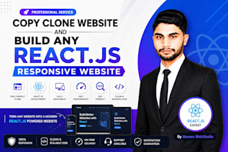 copy clone website and build any reactjs responsive website