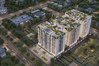 reconstruct collapse property,urban residence complex, cgi house external render