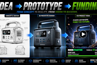 create kickstarter product animation prototype rendering cgi video