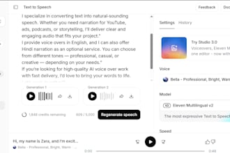 provide custom text to speech narration for projects