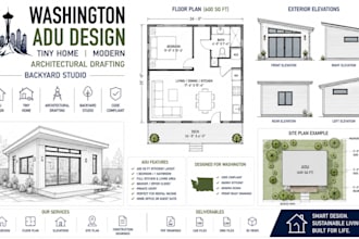 washington adu design tiny home modern architectural drafting backyard studio