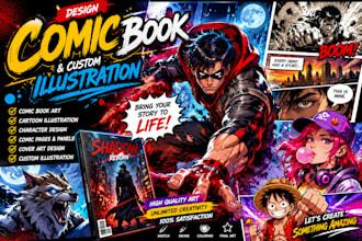 design comic book and custom illustration