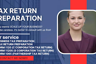 prepare business tax, bookkeeping and sign your irs notice llc tax annual report