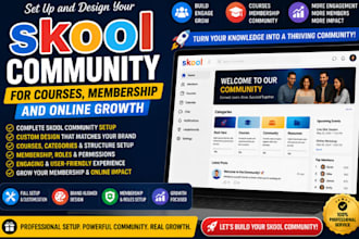 skool online course setup skool community setup skool online