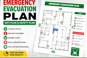 design a professional emergency evacuation plan, exit plan, and safety plan