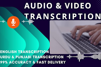 do professional english urdu and punjabi audio video transcription