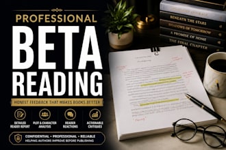 professional beta reading, manuscript feedback, critiques, beta reader reports