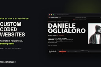design and develop a creative animated portfolio website