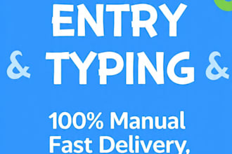 do fast copy typing, data entry, pdf to word excel
