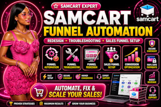 samcart funnel automation, funnel redesign, troubleshooting, sales funnel setup