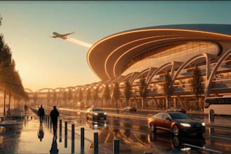 design 3d modelling msfs airport, building, scenery, terminal, layout with lods