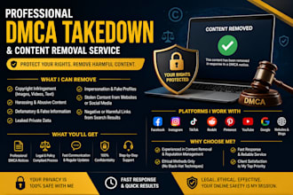 remove copyright takedown harassing mass reports facebook tiktok instagram dmca