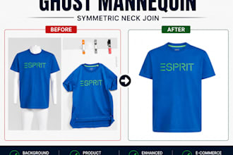 do ghost mannequin, neck joint and apparel photo editing