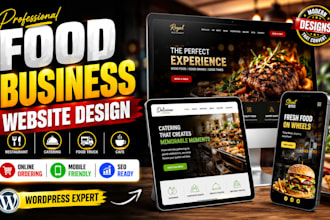 design catering website, restaurant website, food truck website, cafe website